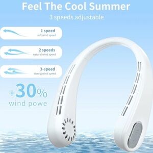 Bladeless Neck Cooler Fan Model A210 (Color PINK) USB Charge 4000 mAh 5W Max